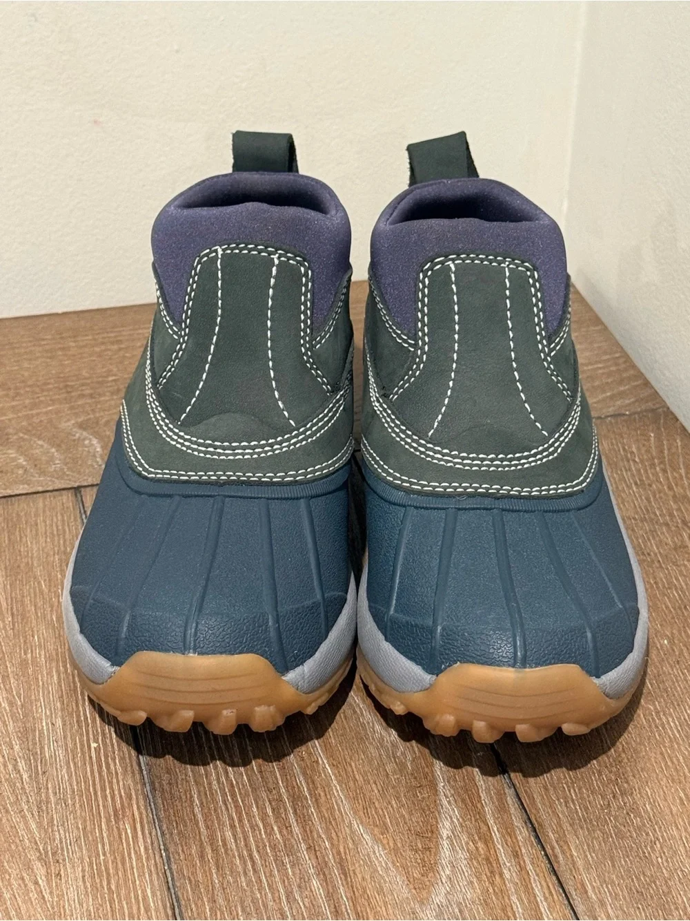 L.L. Bean Kids Boots Size 3 Navy Blue Storm Chaser Pull On Ankle Duck Boots